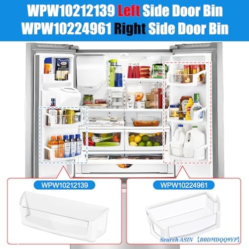 WPW10212139 Refrigerator Door Bin Shelf for Whirlpool Fridge Door