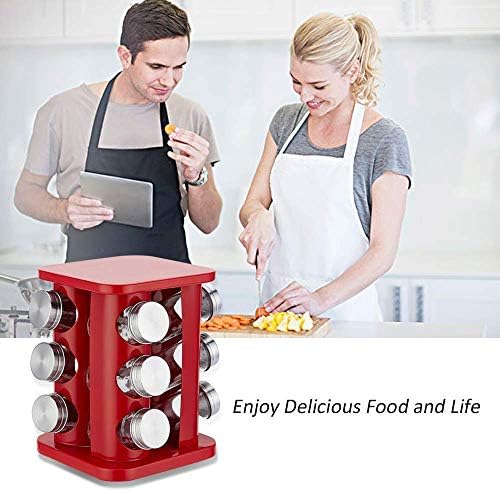 Revolving Spice Rack Organizer with 12 Jars, Countertop Spice