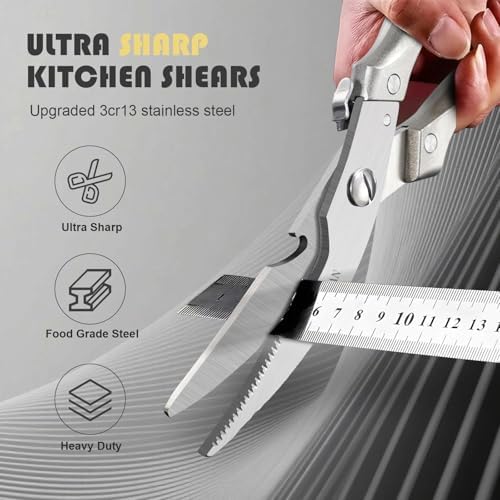 Huusk Kitchen Scissors Set Heavy Duty Spring Loaded All Purpose for