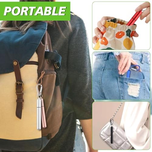 Reusable Straws 5Pack Collapsible Portable Metal Straw Reusable