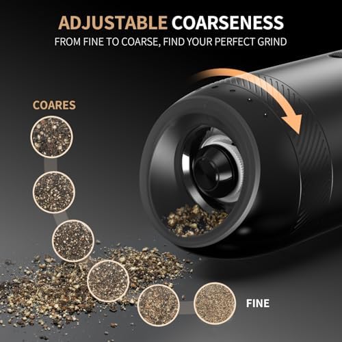 Gravity Sensor Electric Salt and Pepper Grinder Set, Battery-Powered