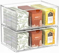 2 Pack Clear Tea Bag Organizer, Stackable Drawer Organizer with