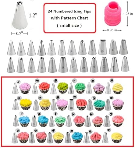 Cake Decorating Kit, 190 Pcs Baking Supplies (Pink)