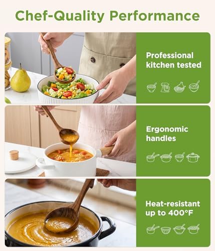 3-Size Teak Wooden Ladle Set