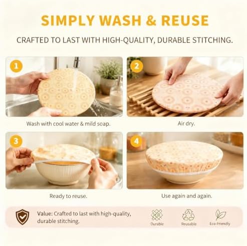 Beeswax Bowl Covers for Sourdough Proofing, 2 Pack