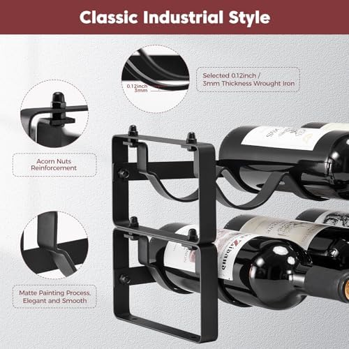 Stackable Wine Rack Countertop, 2 Tier 8 Bottle Wine Holder for
