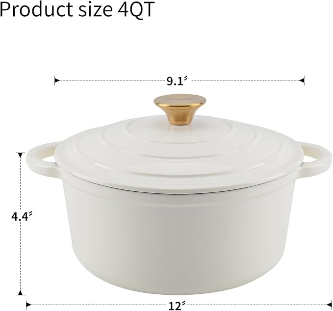 Enameled Cast Iron Dutch Oven - 4QT Pot - Image 3