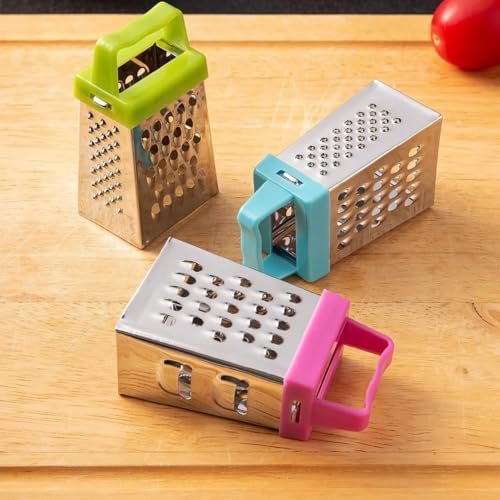 Garneck Mini Cheese Grater Set 3-Pack Stainless Steel Box Graters with