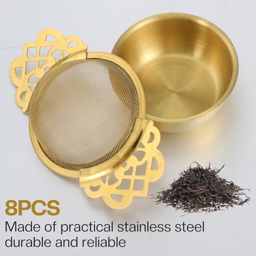 8 Pack 304 Stainless Steel Tea Drain Strainer Tea Filter Mesh Teas