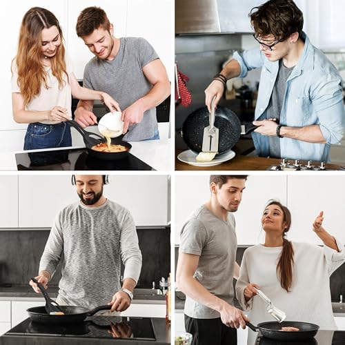 Dual-Purpose Nylon Egg Flipper Spatula & Stainless Steel Fish Turner