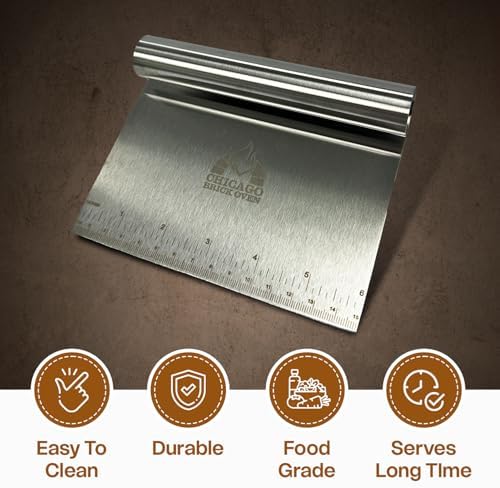 Stainless Steel Bench Scraper for Kitchen – Dough Cutter & Pastry