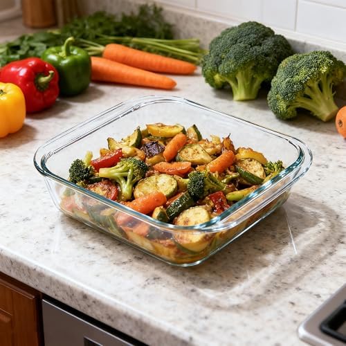 Glass Baking Dish - 1.9qt Square 8x8 Baking Pan - Glass Baking Dishes
