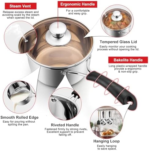 1 QT 18/10 Stainless Steel Saucepan & 16” Baking Sheet Pan with