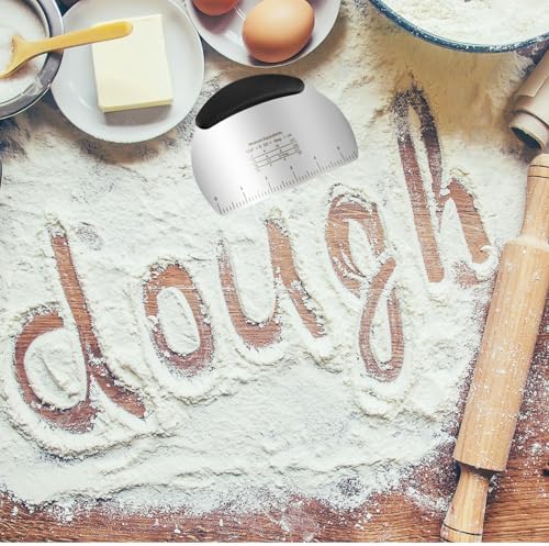 Stainless Steel Dough Cutter and Scraper Combo - 2-in-1 Baking Tool