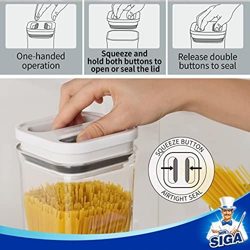 MR.SIGA 2 Pack Airtight Food Storage Container Set for Pantry
