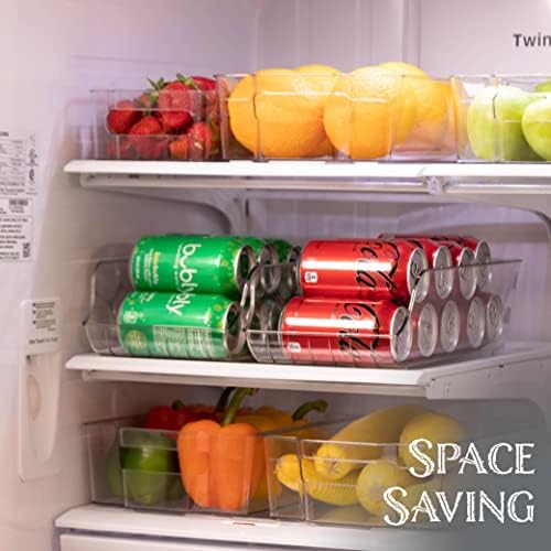 Oizeir Soda Can Organizer - Clear Plastic Storage Dispenser Bin for