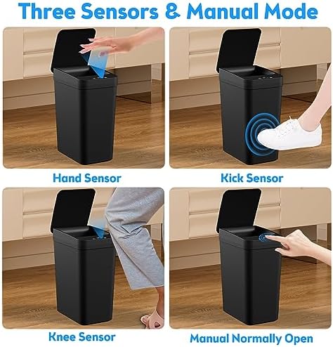 KOEYLE 2 Pack 2.2 Gallon Touchless Bathroom Trash Cans