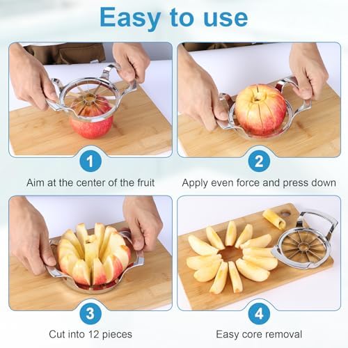 Apple Slicer and Corer, Basic Model with 12 Sharp Stainless Steel