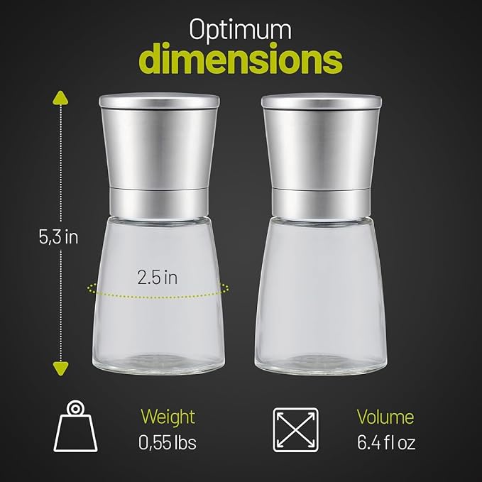 ZOLMER® Premium Stainless Steel Salt and Pepper Grinder Set | Adjustable - Image 6