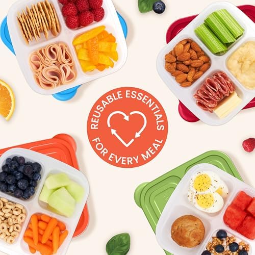 Bentgo Easyboxes 4-Compartment Snack Containers - 8-Piece Set with 4