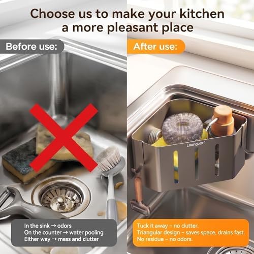 Kitchen Sink Sponge Holder, Gray (1 Pack)