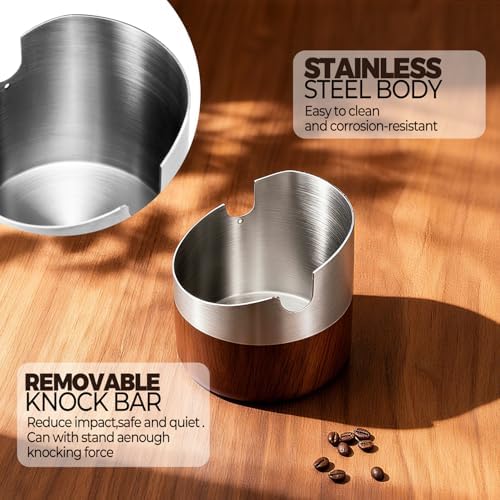 MUTEX Espresso Puck Knock Box in Stainless Steel with Removable Knock