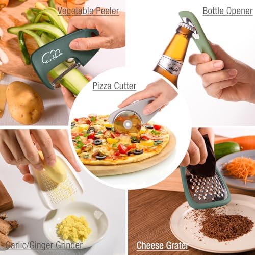 Kitchen Gadgets Set 13 Piece, Space Saving, RV Essentials, Green