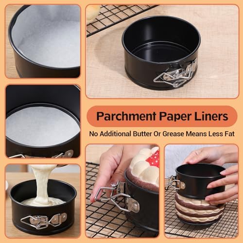 10 Pcs 4 Inch Springform Pan Set, Nonstick Leakproof Mini Cheesecake