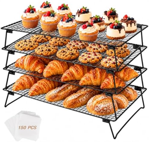 4 Tier Stackable Cooling Racks for Baking, 17 x 11 Inch