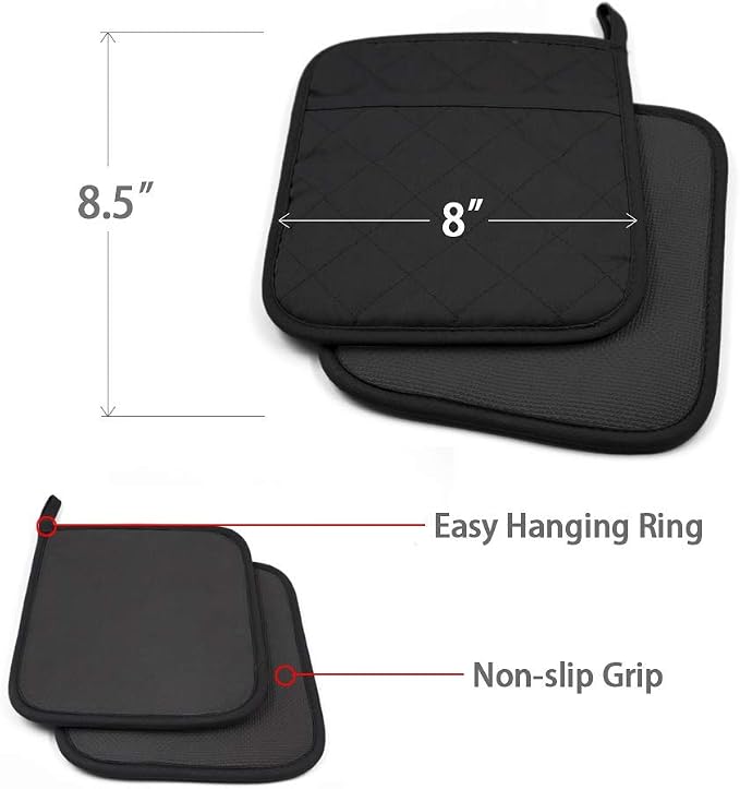 2Pcs Cotton and Neoprene Oven Pads Pot Holders - Image 2