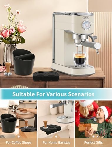 Gevi 3pcs Espresso Machine Accessories Set, Coffee Tamper, Knock Box