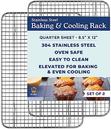Ultra Cuisine Cooling & Baking Rack Set - 8.5'' x 12'' - Set of 2