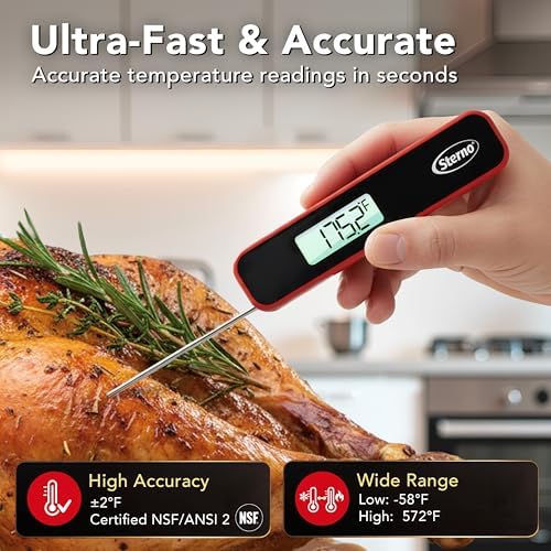 Sterno Digital Meat Thermometer, Instant Read