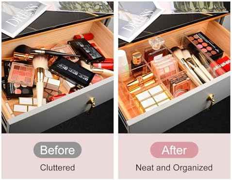 JessLab Acrylic Organizers, Bathroom Organizer for Drawer, Cosmetic