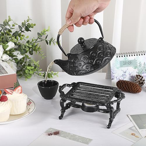 Sumnacon Tea Warmer Cast Iron Tea Pot Warmer with Tealight Candle