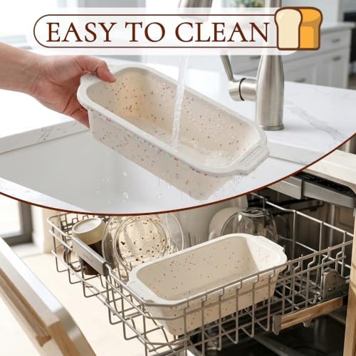 Silicone Bread Loaf Pans - 6 x 3.5" Metal Reinforced Frame Baking Mold