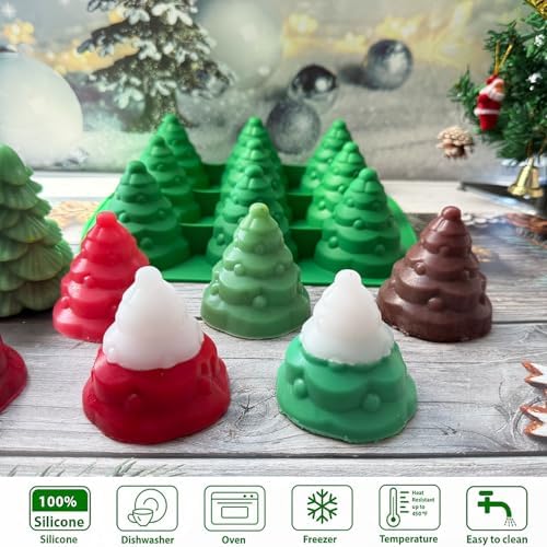 3D Christmas Tree Silicone Mold, Xmas Tree Pan Silicone Molds