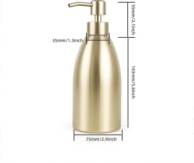 304 Stainless Steel Soap Dispenser 16oz Rust-Proof Liquid Soap Pump Bottle - Image 6