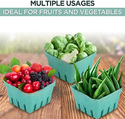 FMP Brands 44 Pack Pint Green Molded Pulp Fiber Berry Basket Produce