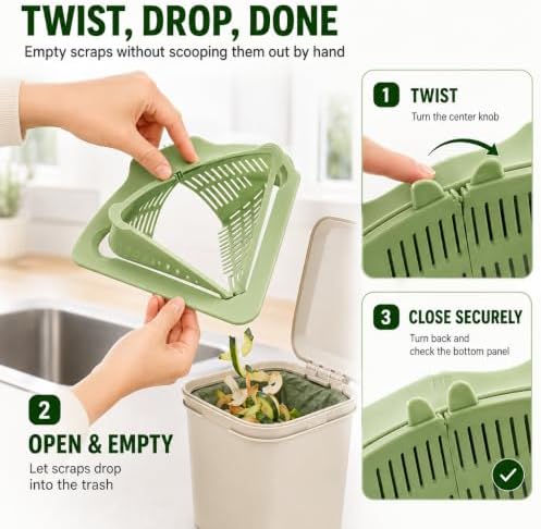 Magnetic Triangle Sink Strainer Basket, Straight 90° Corners