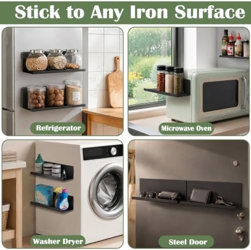 6 Pack Metal Magnetic Spice Rack for Refrigerator
