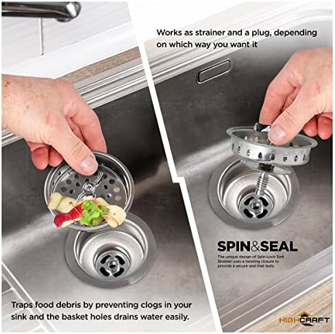 Highcraft Kitchen Sink Drain Assembly, 3-1/2 Inch