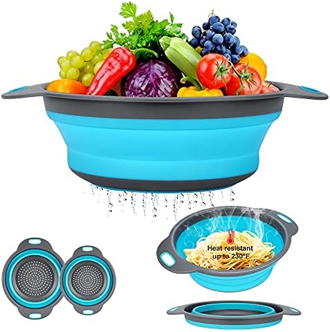 zoopod Collapsible Colander Basket 2 of Set,Vegetables Fruit Washing