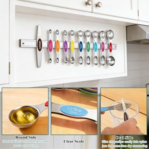 CEYAZYE 23Pcs Magnetic Measuring Cups and Spoons Set, Stackable