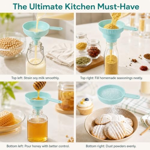 RUIGENG7-in-1 Wide Mouth Versatile Kitchen Funnel