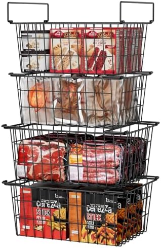 Orgneas Freezer Organizer Bins, 4 Pcs