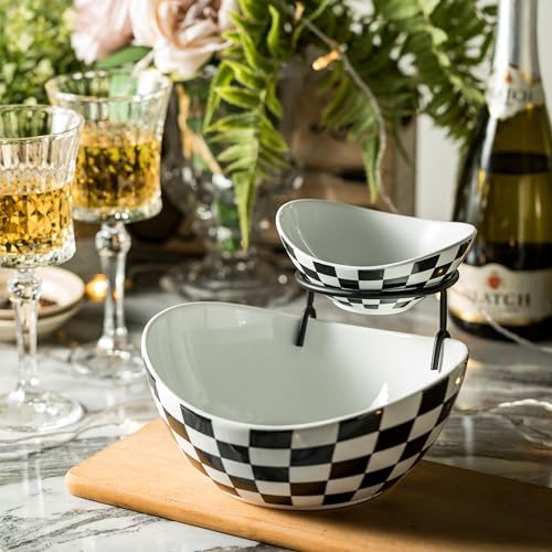 Miamolo Tiered Serving Bowls, Chip and Dip Serving Set, Halloween Hosting