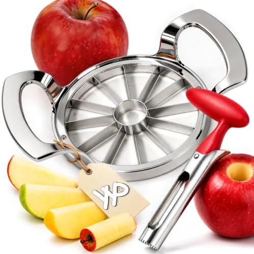 YYP Heavy Duty 12-Blade Apple Slicer, Extra Large Stainless Steel