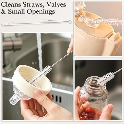 9 Pieces Bottle Brush Set - Long Water Bottle and Straw Brush Cleaning