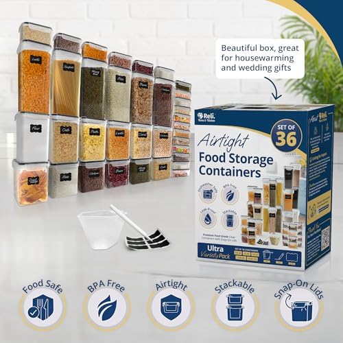 Reli. Pantry Organizers and Storage (36 Sets) Food Containers with